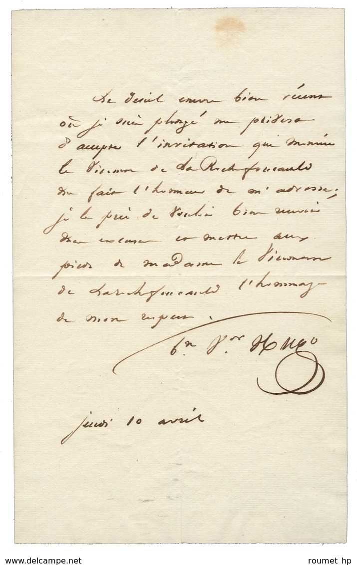 HUGO Victor (1802-1885), écrivain, Homme Politique, De L'Académie Française. - Altri & Non Classificati