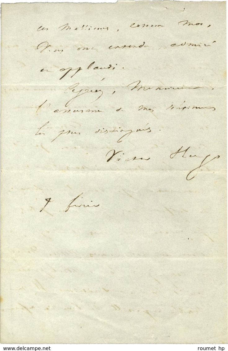 HUGO Victor (1802-1885), écrivain, Homme Politique, De L'Académie Française. - Autres & Non Classés