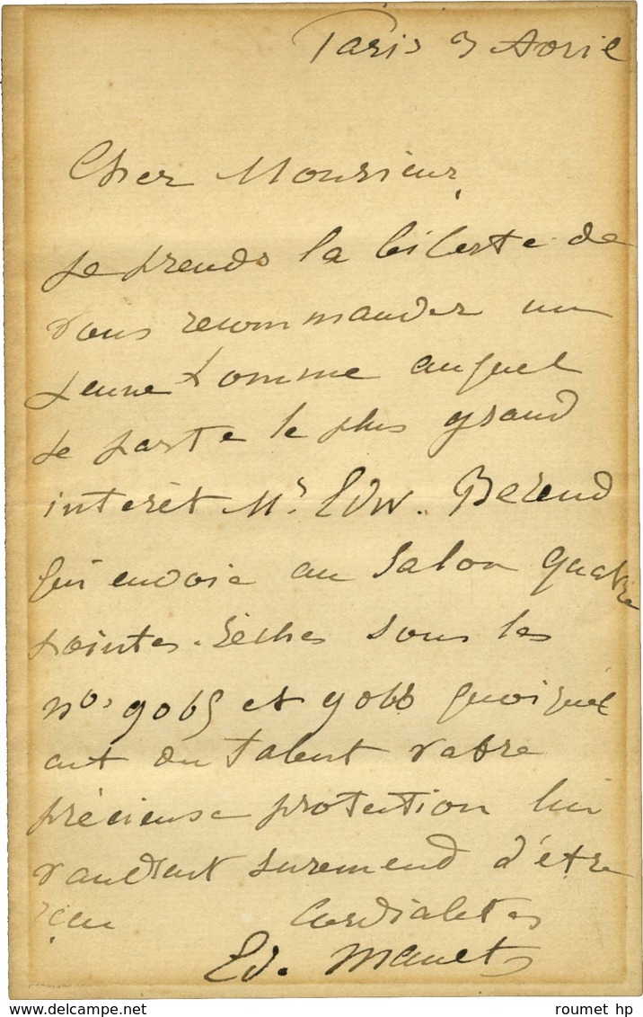 MANET Édouard (1832-1883), Peintre. - Altri & Non Classificati