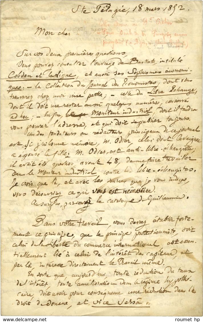 PROUDHON Pierre Joseph (1809-1865), écrivain Et Théoricien Politique. - Other & Unclassified