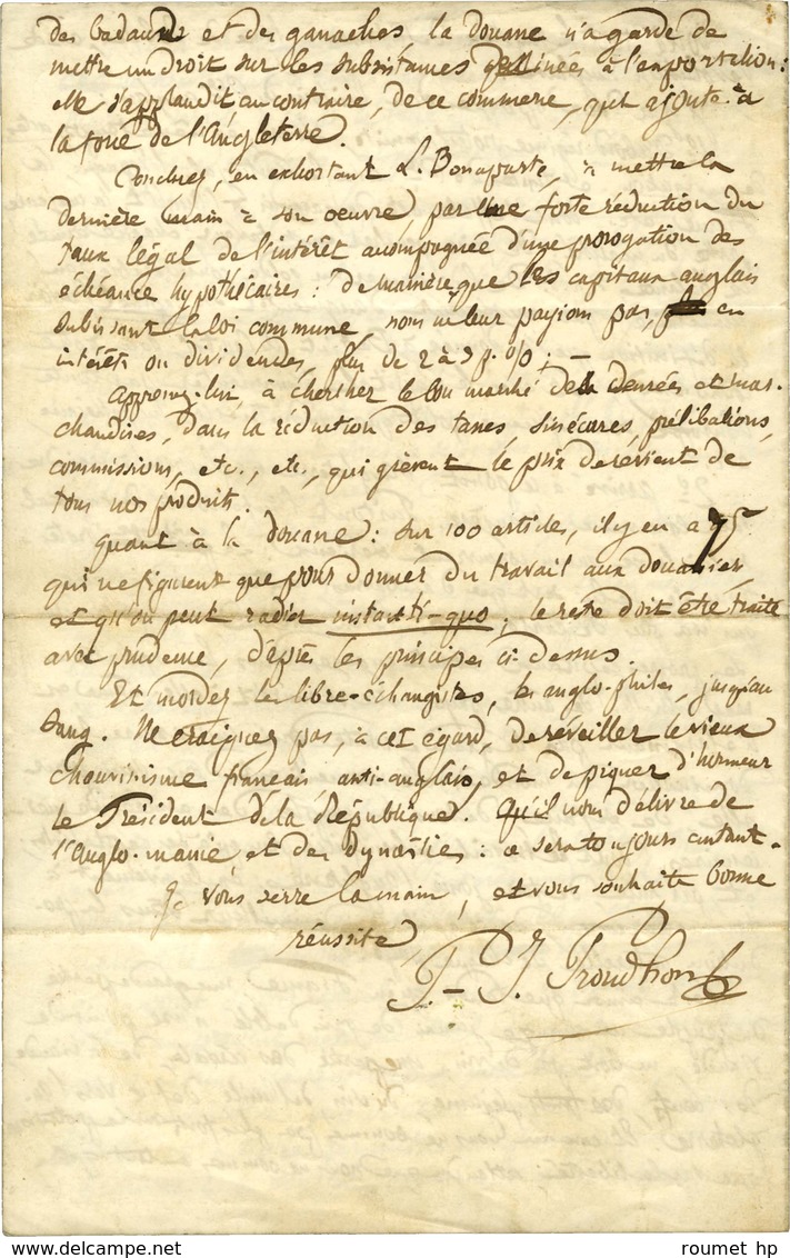 PROUDHON Pierre Joseph (1809-1865), écrivain Et Théoricien Politique. - Altri & Non Classificati