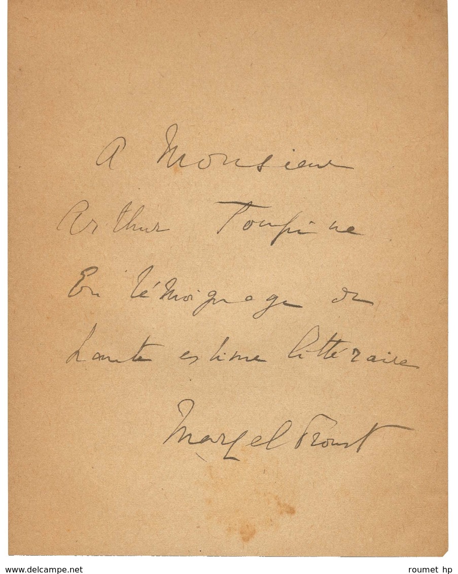 PROUST Marcel (1871-1922), écrivain. - Other & Unclassified