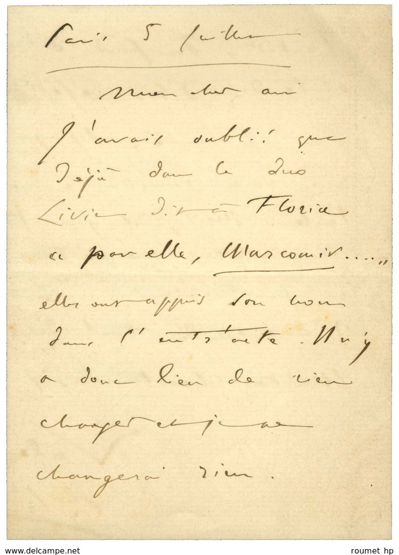 SAINT-SAËNS Camille (1835-1921), Compositeur. - Andere & Zonder Classificatie