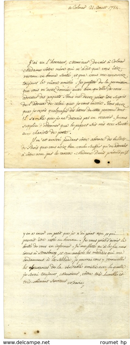 VOLTAIRE, François-Marie Arouet, Dit (1694-1778), écrivain Et Philosophe. - Altri & Non Classificati