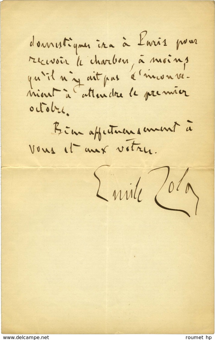 ZOLA Émile (1840-1902), écrivain. - Altri & Non Classificati