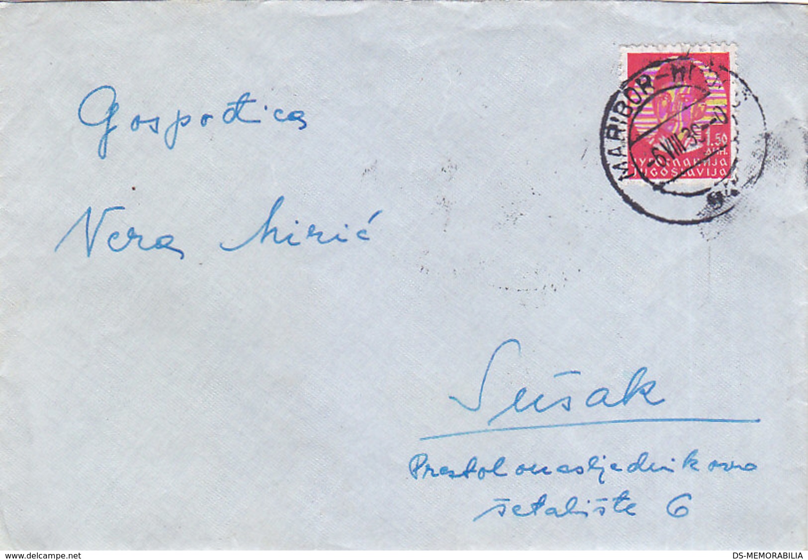 Yugoslavia Bahnpost Railway TPO Postmark Maribor-Hodos 1939 - Lettres & Documents