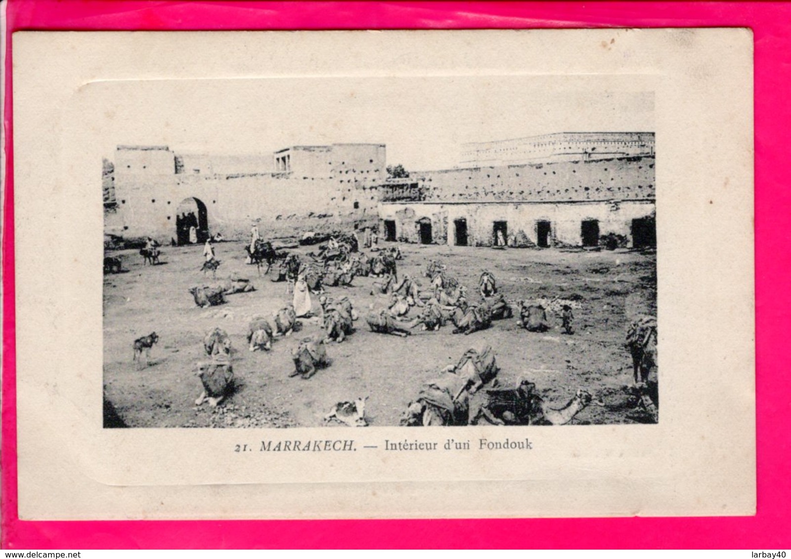 Cpa  Carte Postale Ancienne - Marrakech Interieur D Un Fondouk - Marrakesh