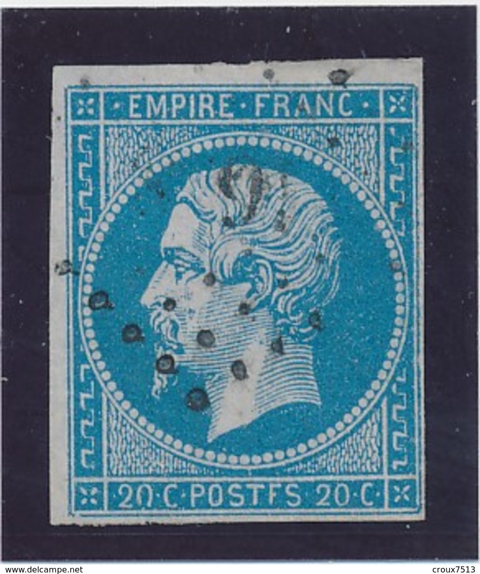 20 C Bleu Postes "F" Signé Calves TB. - 1853-1860 Napoleone III