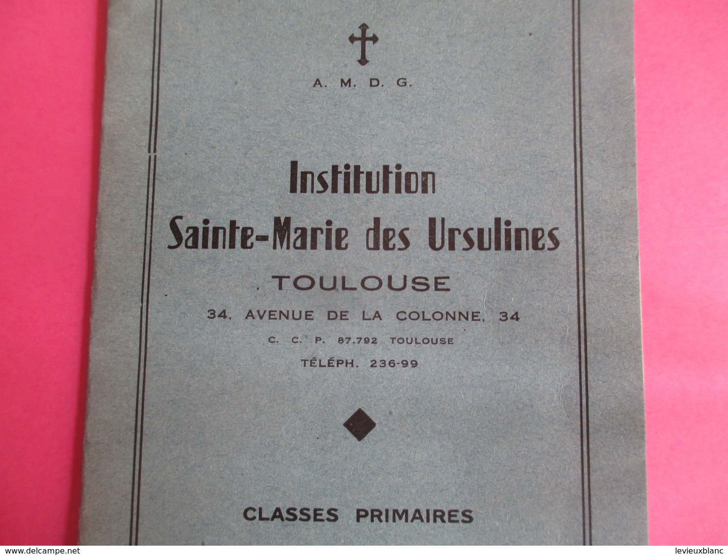 Ecole/Institution Sainte-Marie Des Ursulines/TOULOUSE/Primaire/ Carnet  De Notes/Anne-Marie MARTY/ Vers 1940   CAH186 - Diploma & School Reports