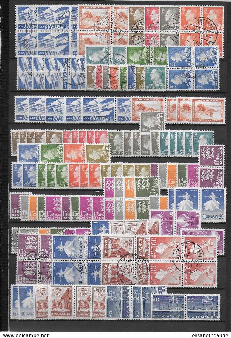 DANEMARK - SUPERBE COLLECTION - STOCK De 1938/1996 Sur 11 PAGES **/*/OB - MAJORITE ** TRES FORTE VALEUR FACIALE - Verzamelingen