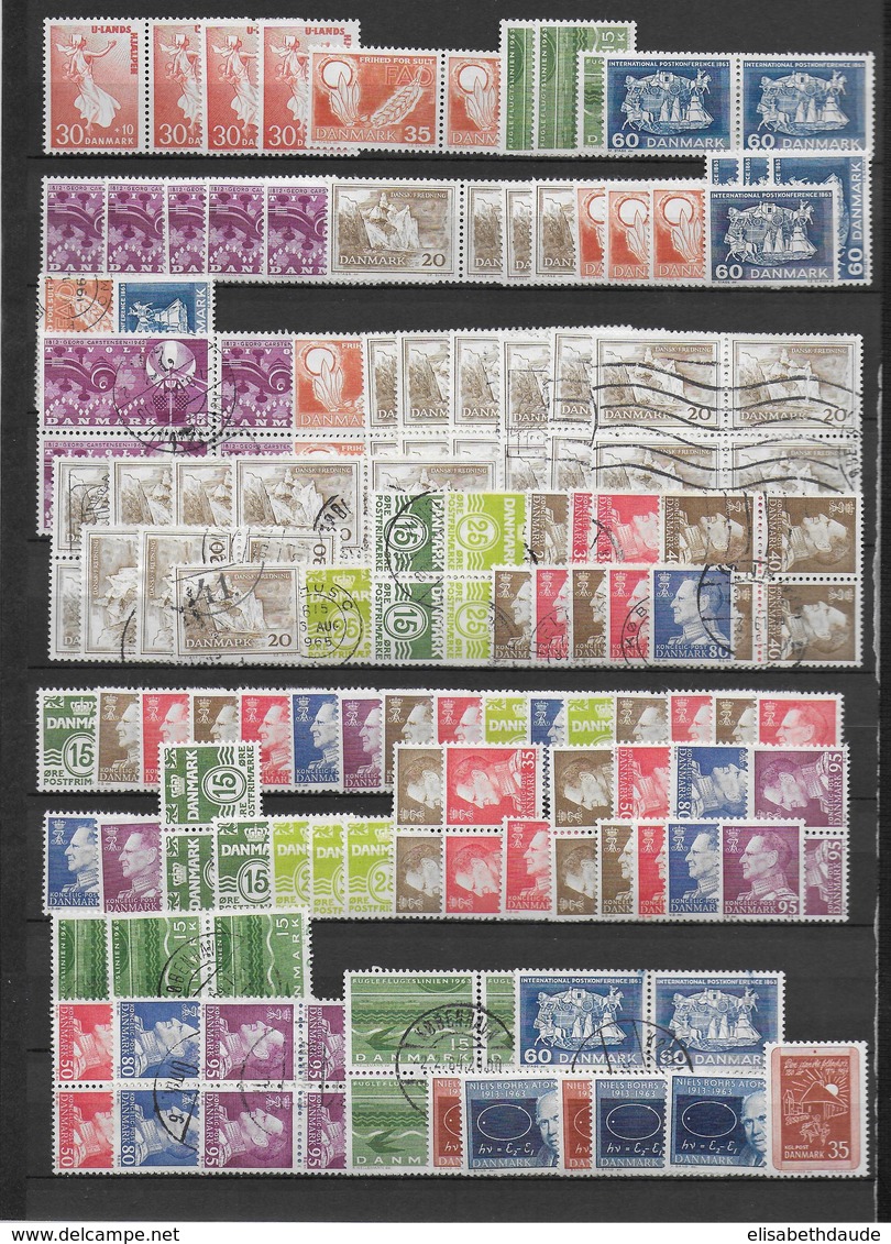 DANEMARK - SUPERBE COLLECTION - STOCK De 1938/1996 Sur 11 PAGES **/*/OB - MAJORITE ** TRES FORTE VALEUR FACIALE - Verzamelingen