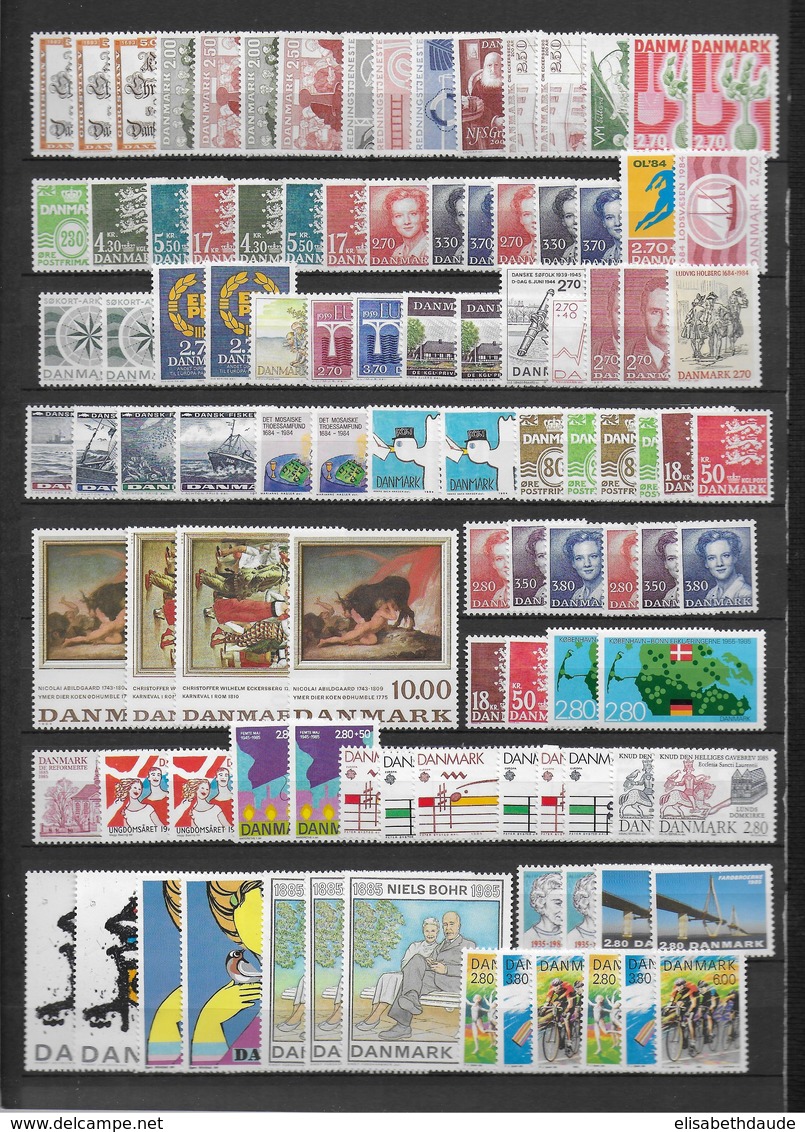 DANEMARK - SUPERBE COLLECTION - STOCK de 1938/1996 sur 11 PAGES **/*/OB - MAJORITE ** TRES FORTE VALEUR FACIALE