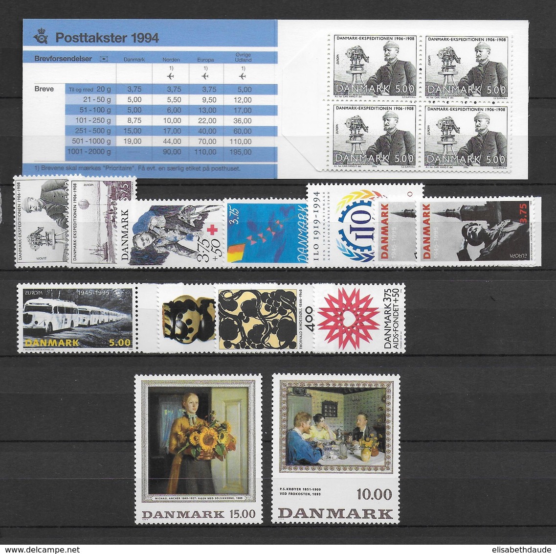 DANEMARK - SUPERBE COLLECTION - STOCK de 1938/1996 sur 11 PAGES **/*/OB - MAJORITE ** TRES FORTE VALEUR FACIALE