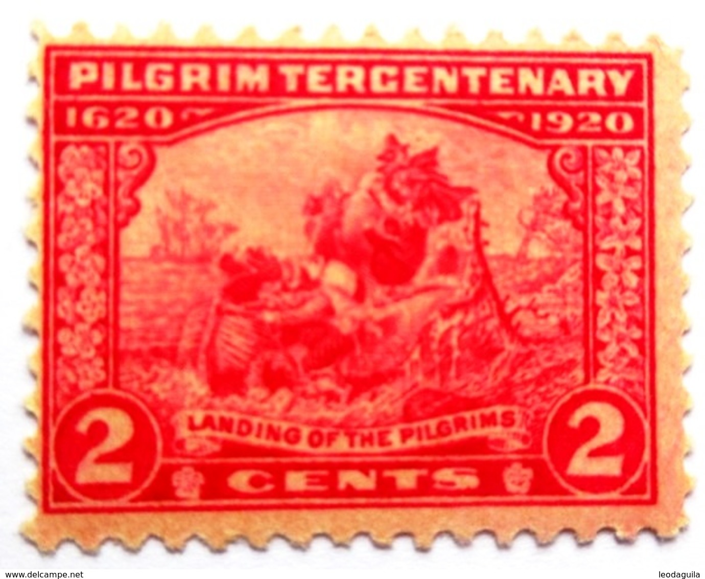 USA # 549 -  PILGRIM TERCENTENARY  -  LANDING OF THE PILGRIMS  2c  - 1920 - Unused Stamps
