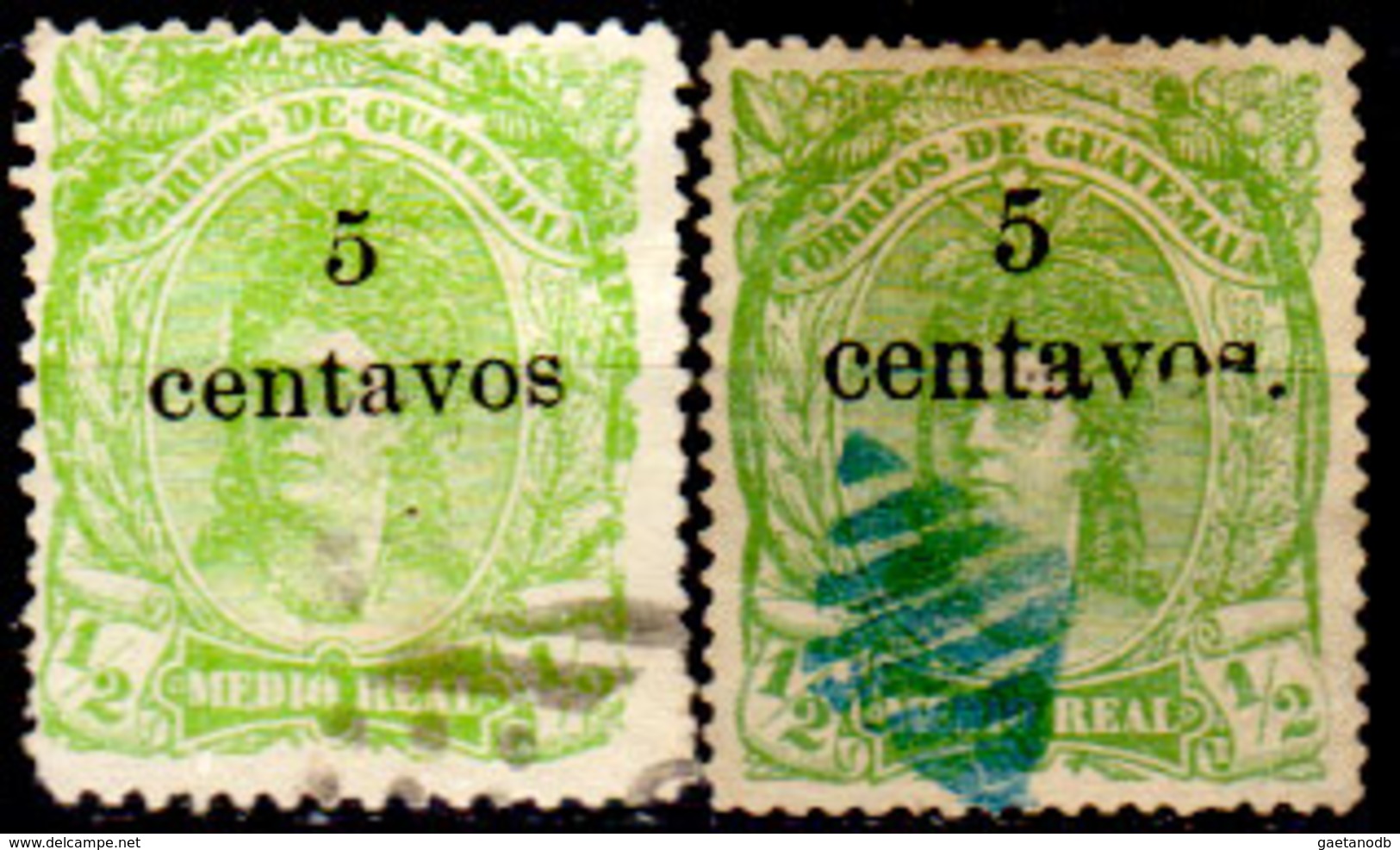 Guatemala-0021 - Emissione 1878 (o) Used - Differenti Per Carta, Colore E Sovrastampa - - Guatemala