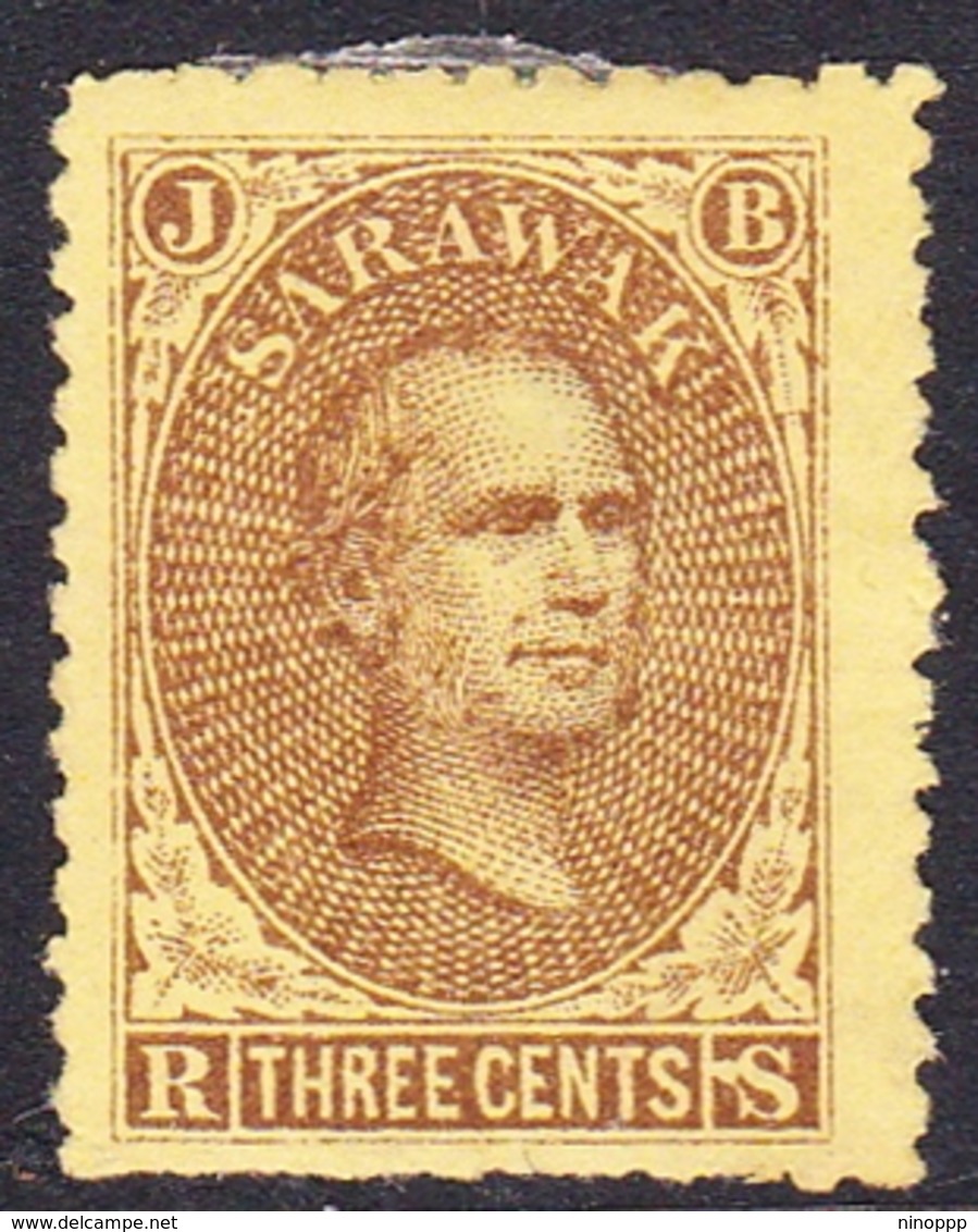 Malaysia-Sarawak SG 1 1869 Sir James Brook, 3c Brown Yellow, Mint Hinged - Sarawak (...-1963)