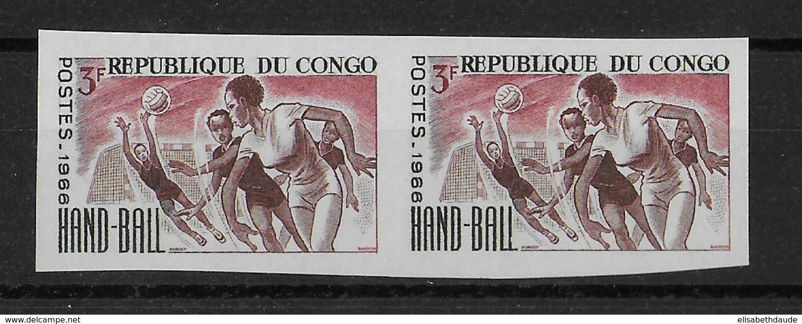 CONGO - HANDBALL - YT 192 ** NON DENTELES En PAIRE - Mint/hinged