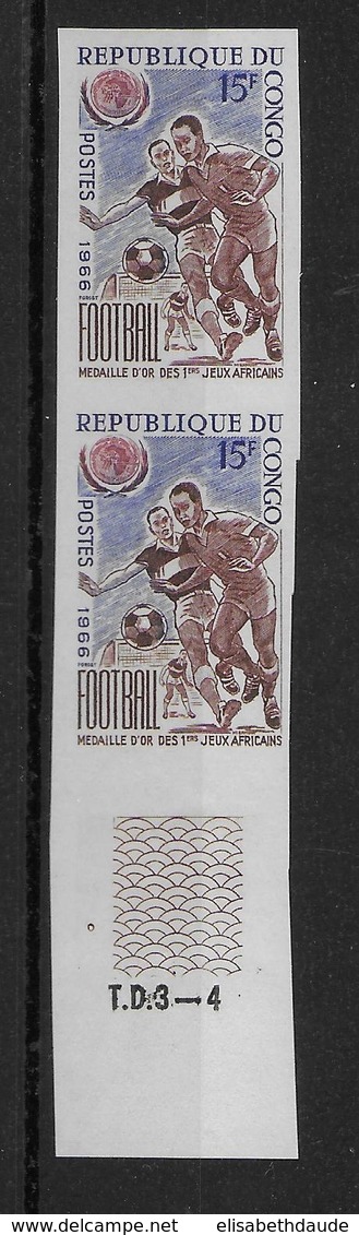 CONGO - FOOTBALL - YT 195 ** NON DENTELES En PAIRE - Mint/hinged