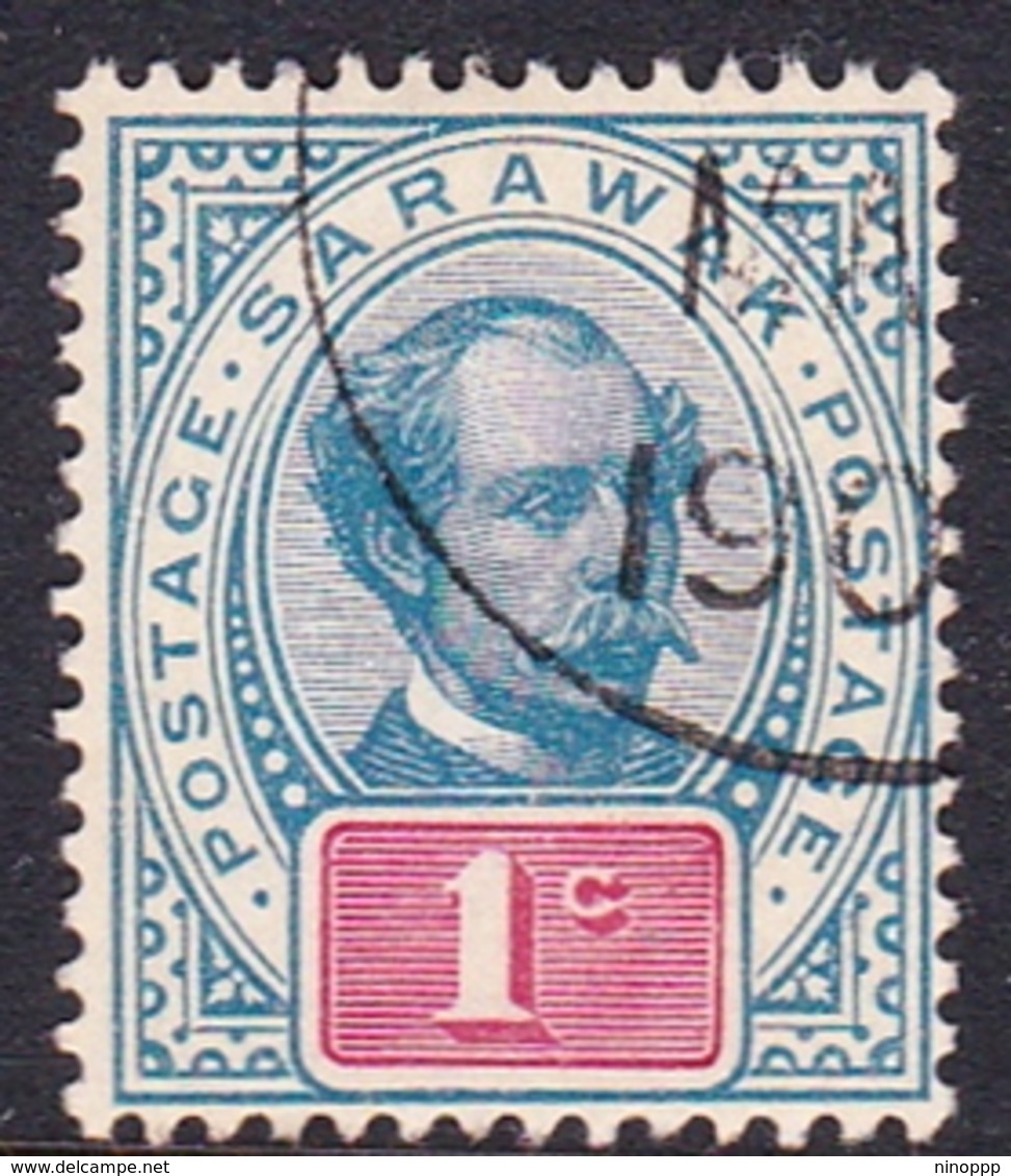 Malaysia-Sarawak SG 36 1901 Sir James Brook, 1c Grey-blue And Rosine, Used - Sarawak (...-1963)