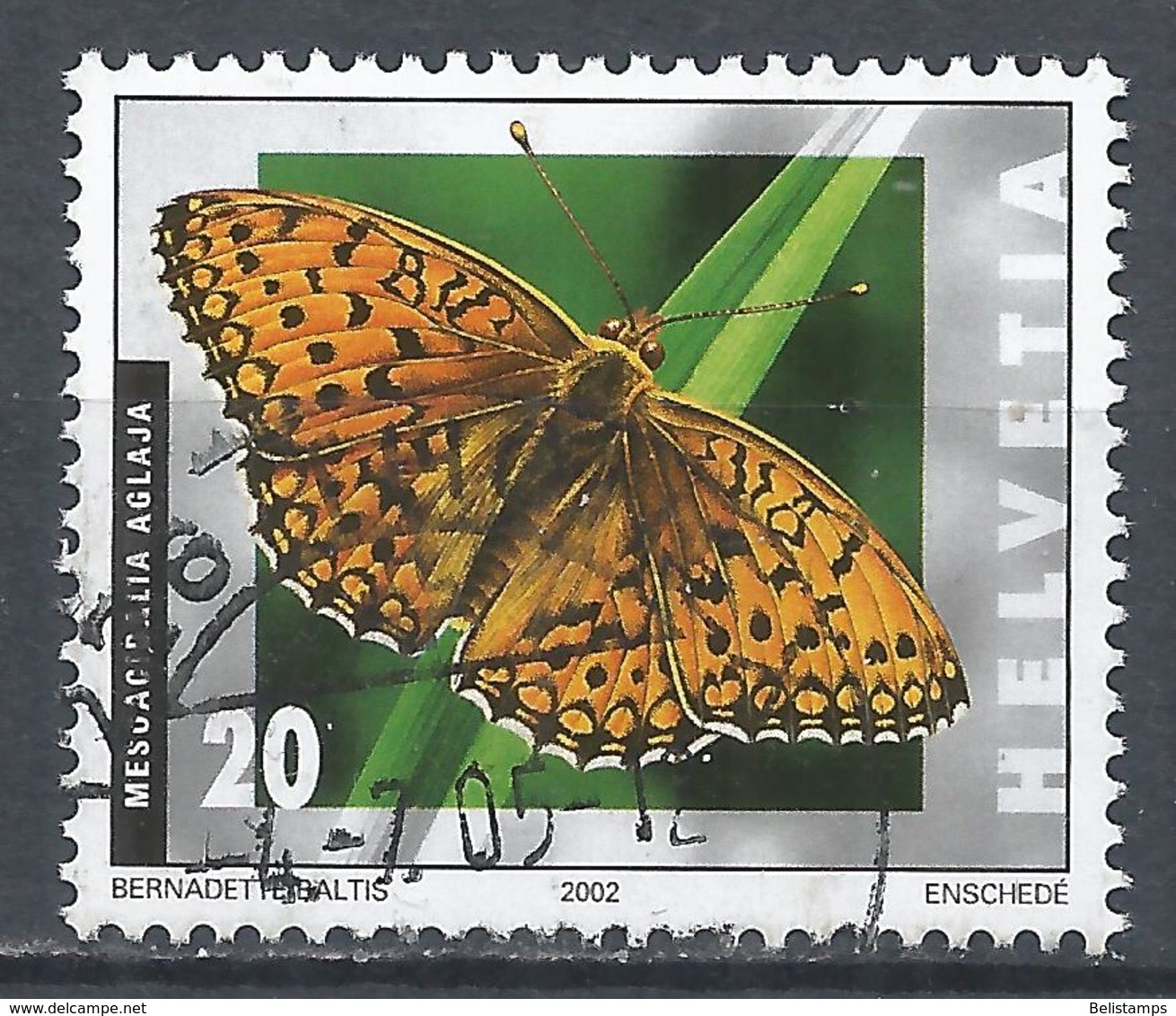 Switzerland 2002. Scott #1127 (U) Insect, Mesoacidalia Aglaja * - Oblitérés