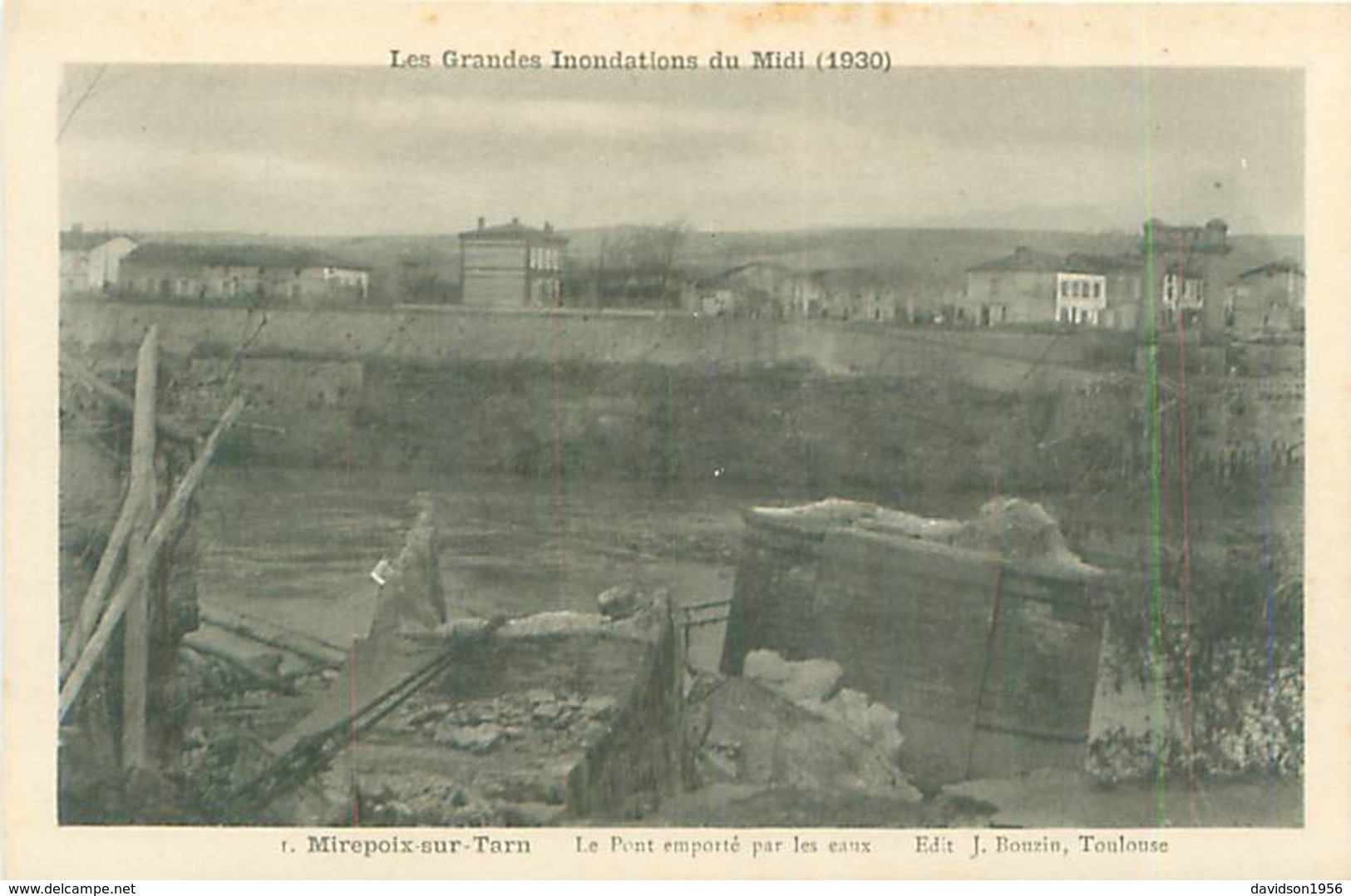 Les Grandes Inondations Du Midi -   Mirepoix Sur Tarn -  Le Pont Emporté Parles Eaux      J990 - Inondazioni