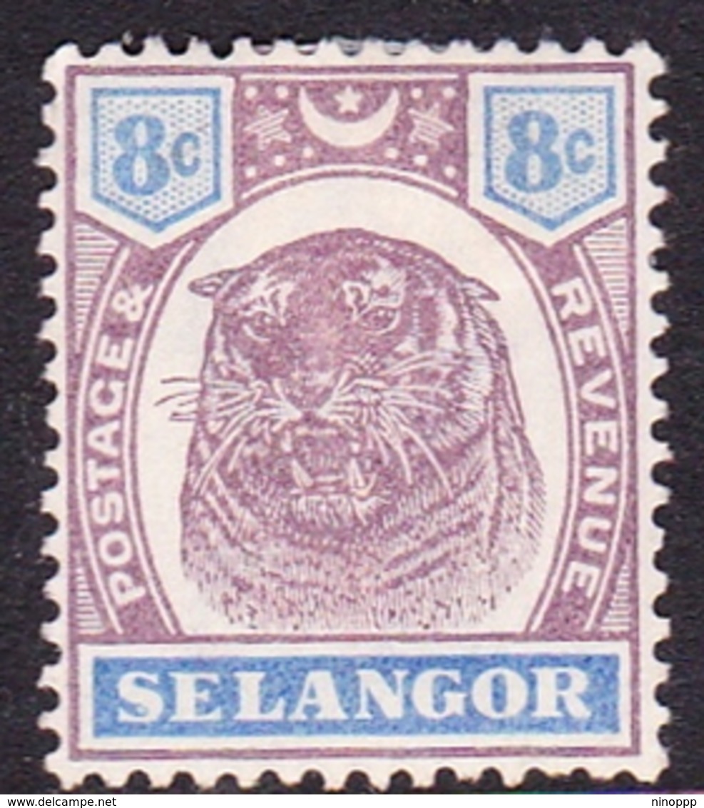 Malaysia-Selangor SG 56 1898 8c Dull Purple And Ultramarine, Mint Hinged - Selangor