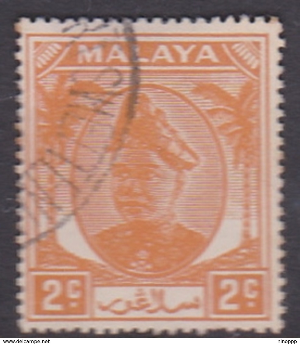 Malaysia-Selangor SG 91 1949 Sultan Shah, 2c Orange, Used - Selangor