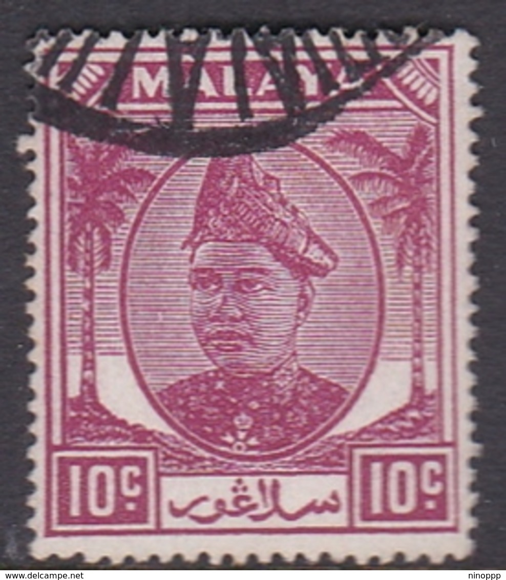Malaysia-Selangor SG 98 1949 Sultan Shah, 10c Purple, Used - Selangor