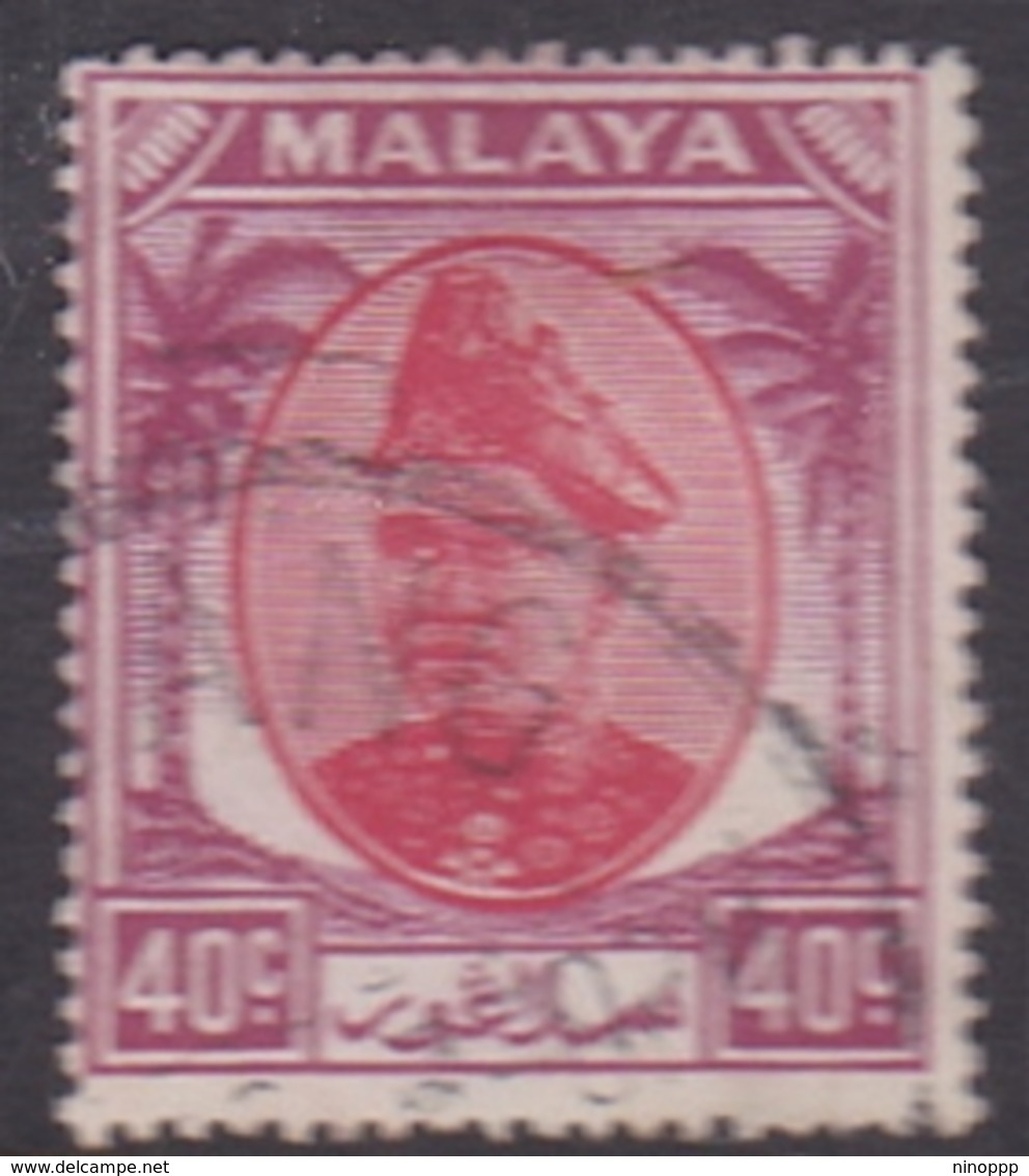 Malaysia-Selangor SG 106 1949 Sultan Shah, 40c Scarlet And Purple, Used - Selangor