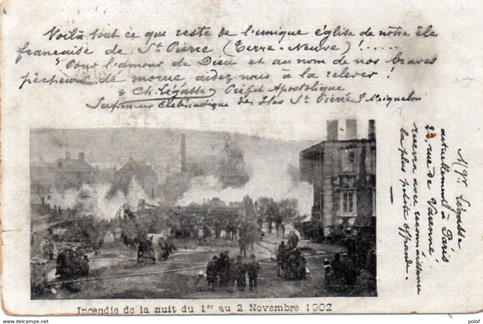 TERRE NEUVE - Incendie Eglise Saint Pierre De La Nuit Du 1 Au 2 Novembre 1902   (106694) - Saint-Pierre-et-Miquelon