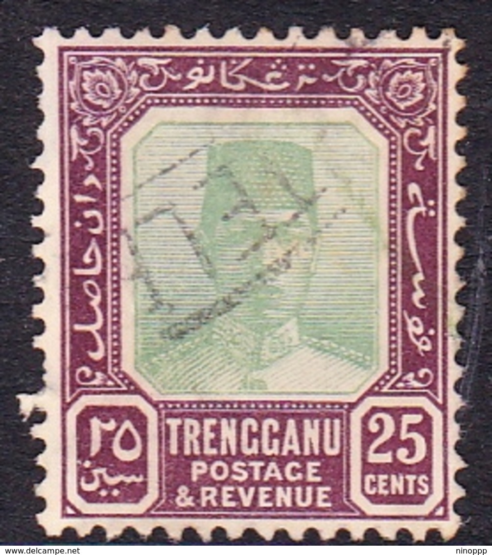 Malaysia-Trengganu SG 31 1921 Sultan Suleiman, 25c Green And Deep Purple, Used - Trengganu