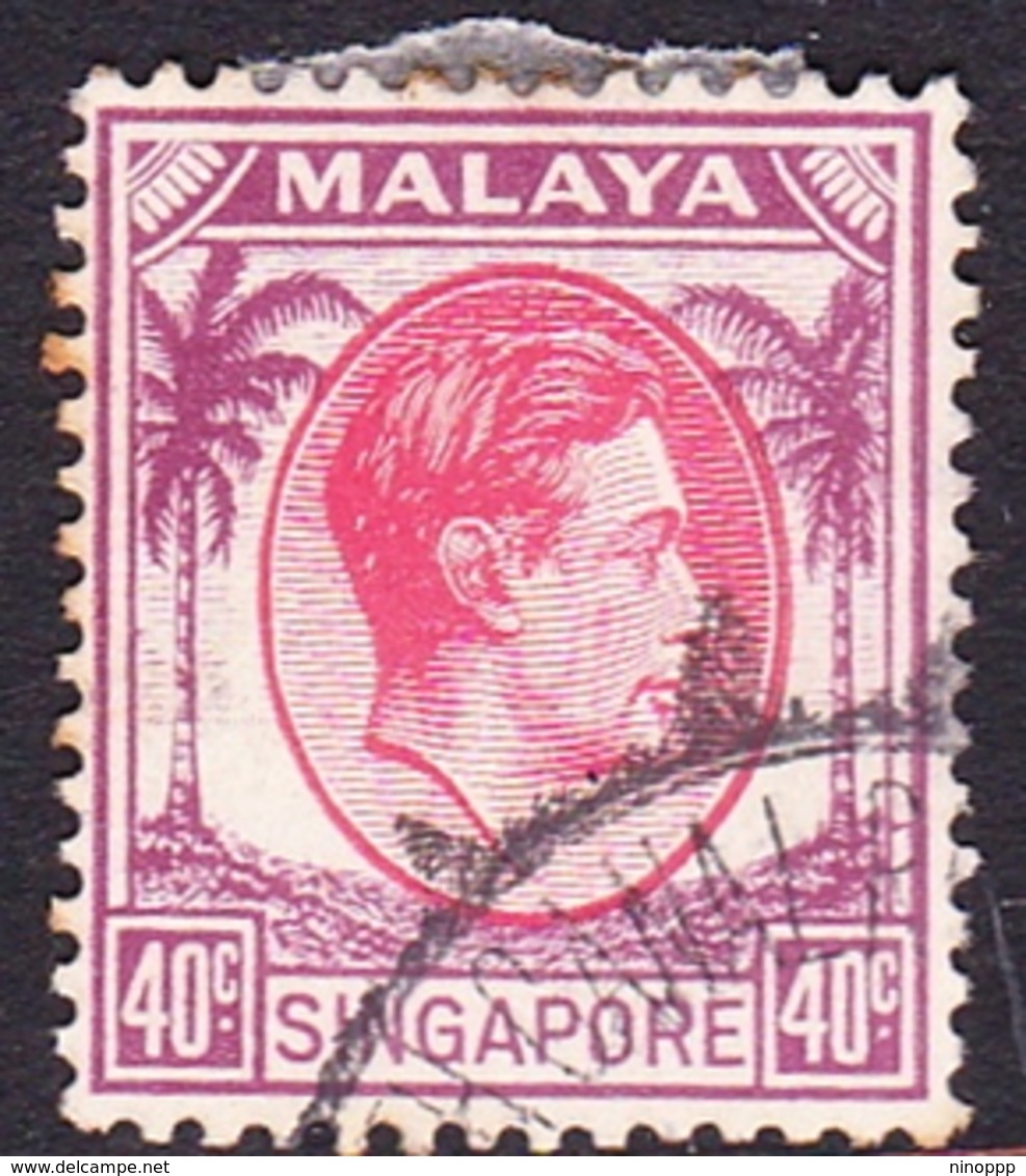 Singapore SG 11  1948 King George VI, 40c Red And Purple, Used - Singapore (...-1959)
