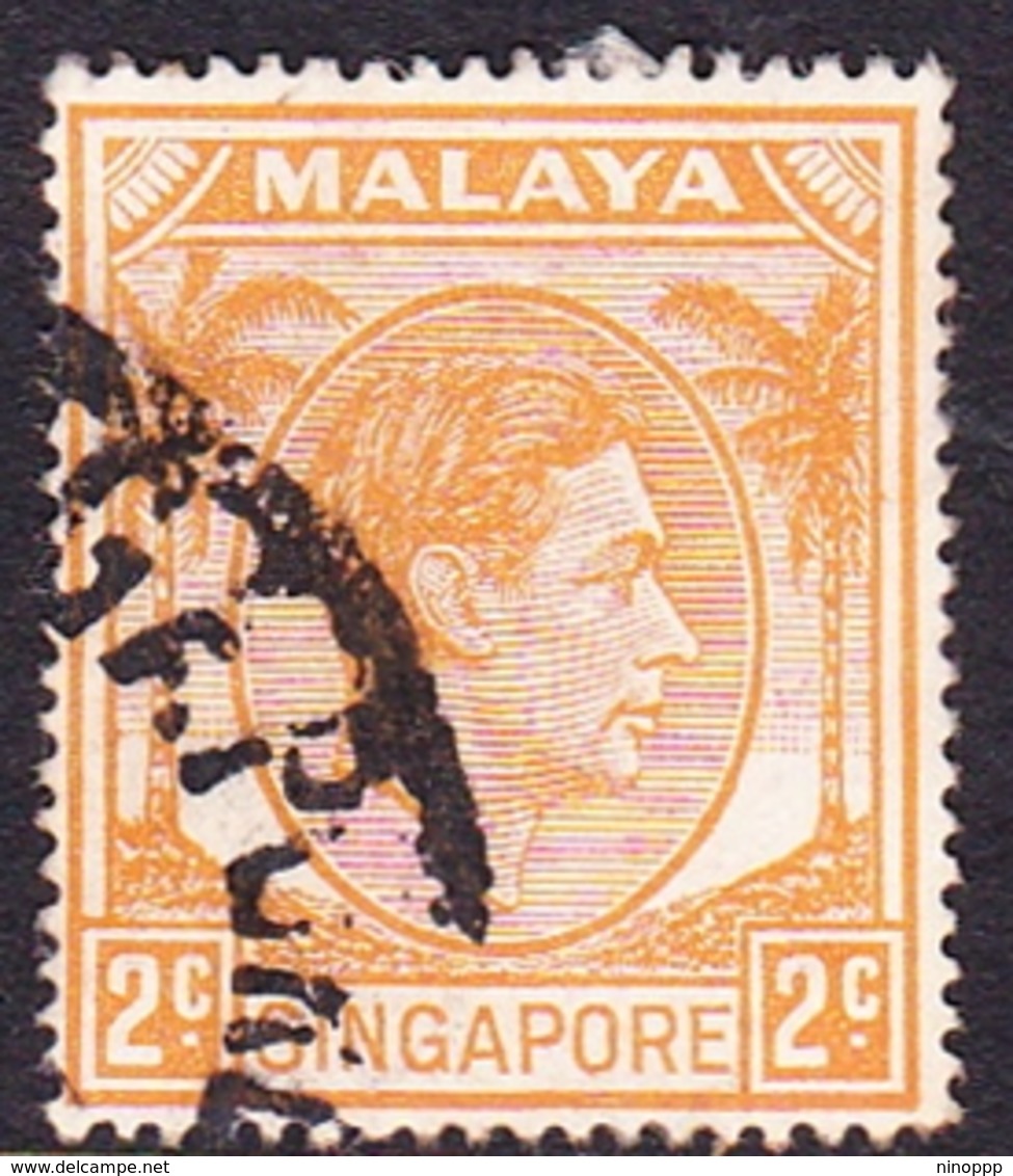 Singapore SG 17  1949 King George VI, 2c Orange, Used - Singapore (...-1959)