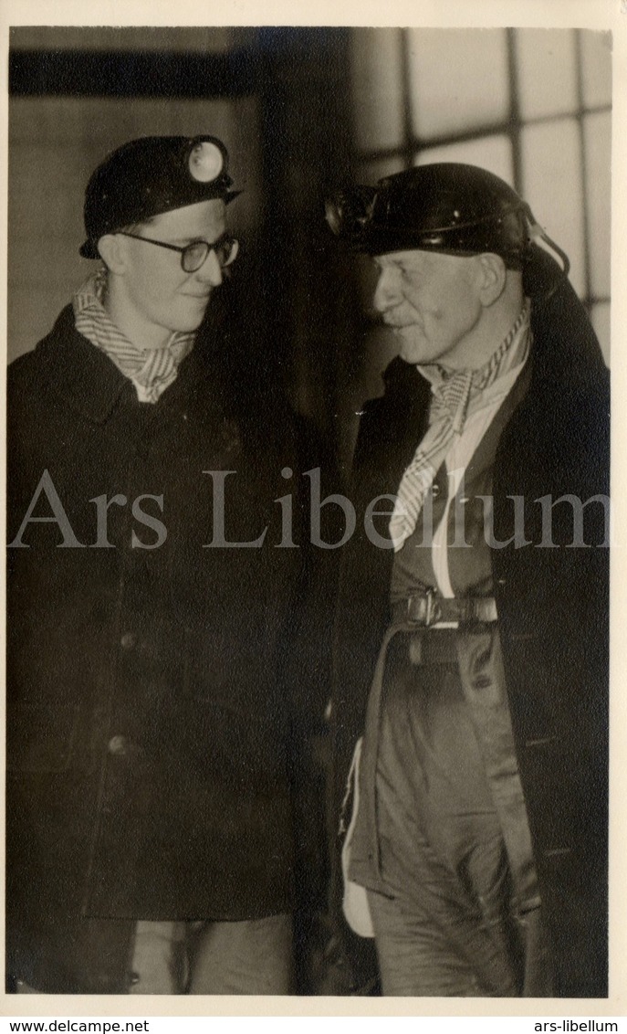 Photo Postcard / ROYALTY / België / Belgique / Prince Baudouin / Prins Boudewijn / Steenkoolmijn Van Beringen / 1950 - Beringen