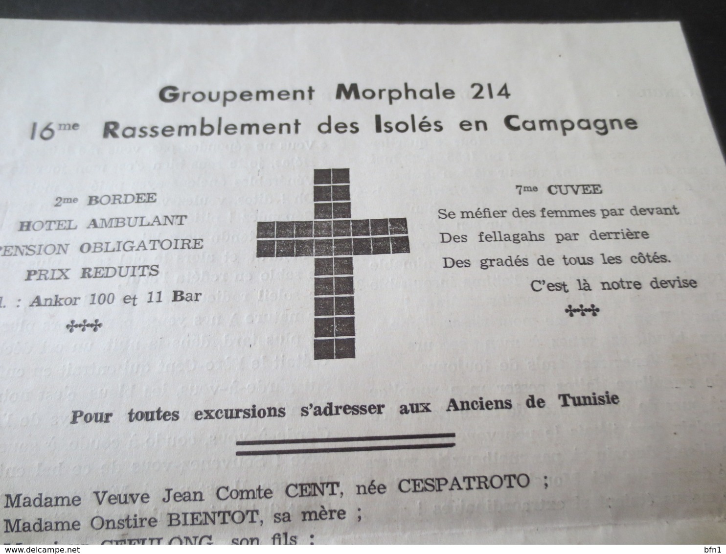 GROUPEMENT MORPHALE 214- 16èm RASSEMBLEMENT DES ISOLES EN CAMPAGNE - 1955- VOIR PHOTOS - Autres & Non Classés