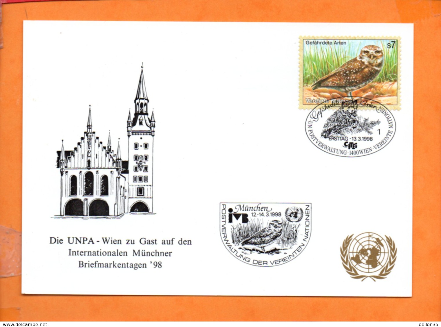 NATIONS-UNIES, Vienne, Carte Postale Souvenir Expo Munich 98 - Lettres & Documents