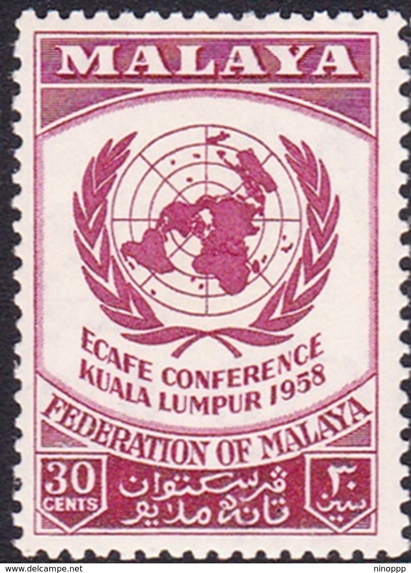 Malayan Federation SG 7 1958 ECAFE Conference, 30c Purple, Mint Never Hinged - Federation Of Malaya