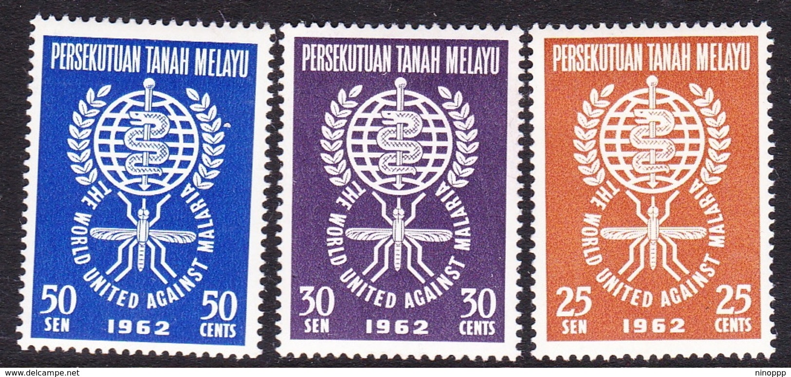 Malayan Federation SG 23-25 1962 Malaria Eradication, Mint Hinged - Fédération De Malaya