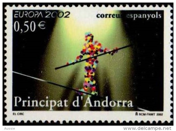 Cept 2002 Andorre Espagnol Andorra  Yvertn° 280 *** MNH Le Cirque Circus Clowns Cote 15 Euro - 2002