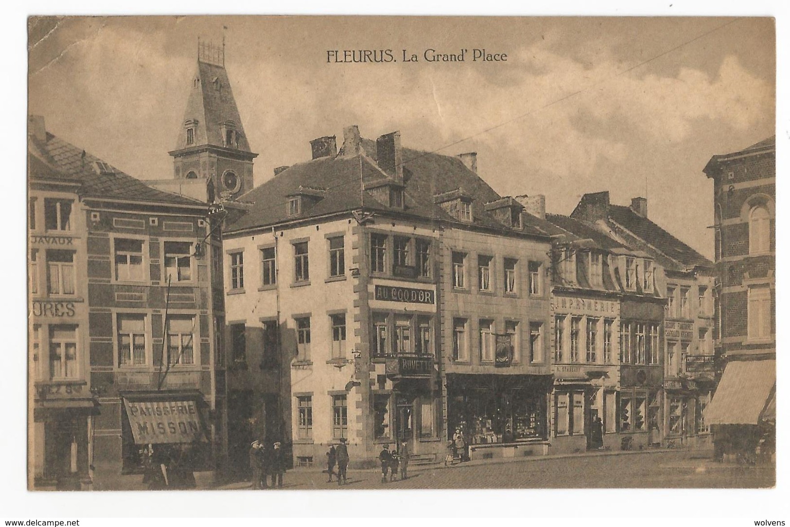 Fleurus La Grand Place Carte Postale Ancienne Animée - Fleurus