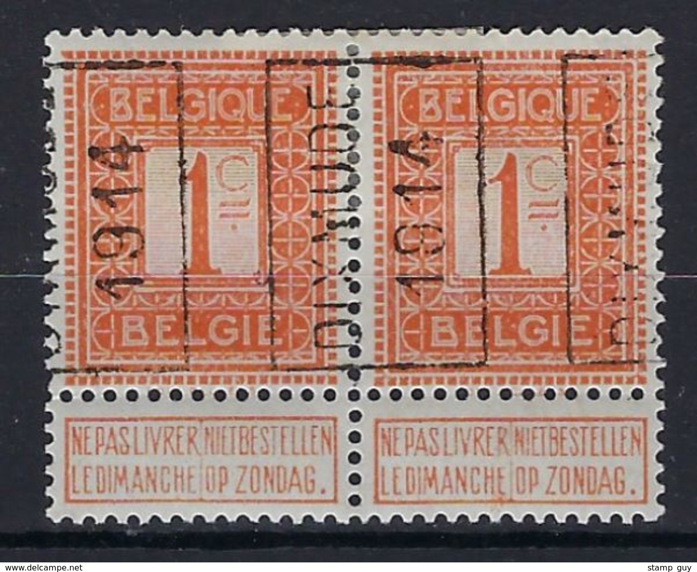 Preo Nr. 2275 A (2x) - "DIXMUDE 1914"  ROLLER PRECANCELS - Handrol Preo's - Préos à Roulette ! - Rolstempels 1910-19