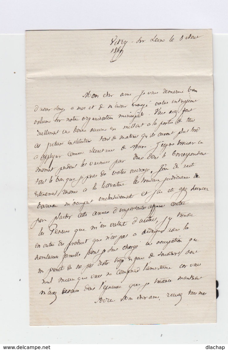 Sur Lettre. 1869. Type Louis Napoléon Bonaparte 20c. Type II. Oblitération Losange Gros Chiffres. (528) - 1849-1876: Période Classique