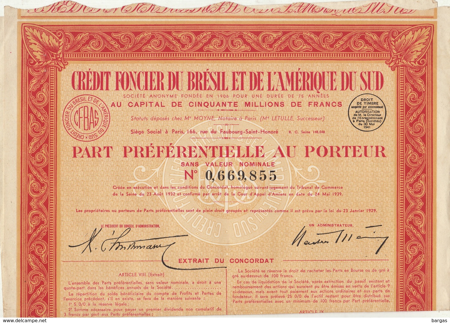 2X Credit Foncier Du Brésil Et De L'amérique Du Sud - Andere & Zonder Classificatie