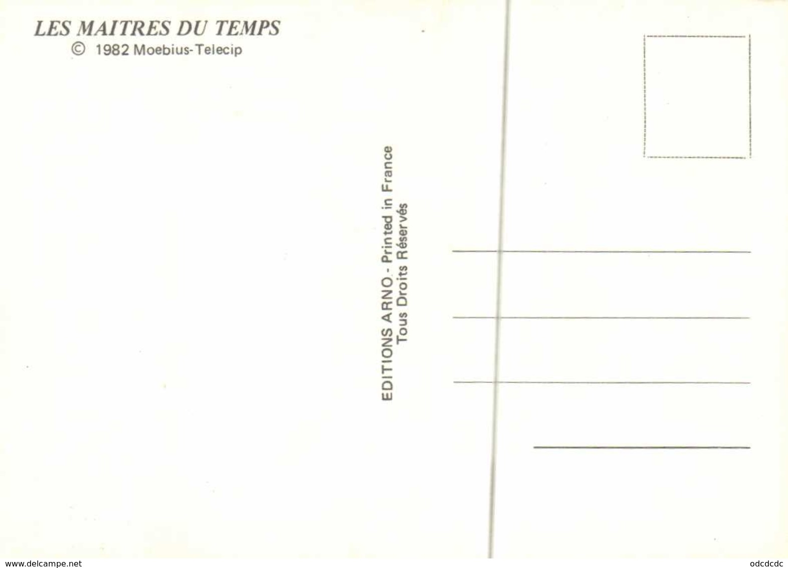 LES MAITRES DU TEMPS  1982 Moebius Telecip RV - Bandes Dessinées