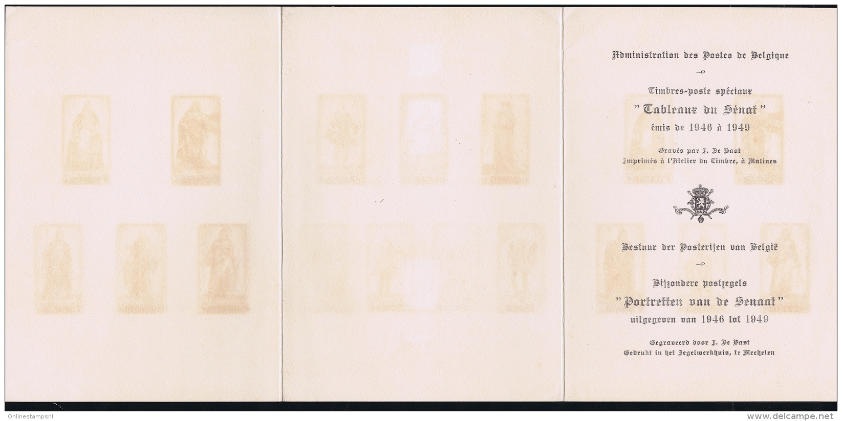 Belgium : LX8  Senat OBP 737 - 741 Luxe Velletje Feuillet De Luxe Lux Proof 1946 - 49  Some Spots - Luxuskleinbögen [LX]