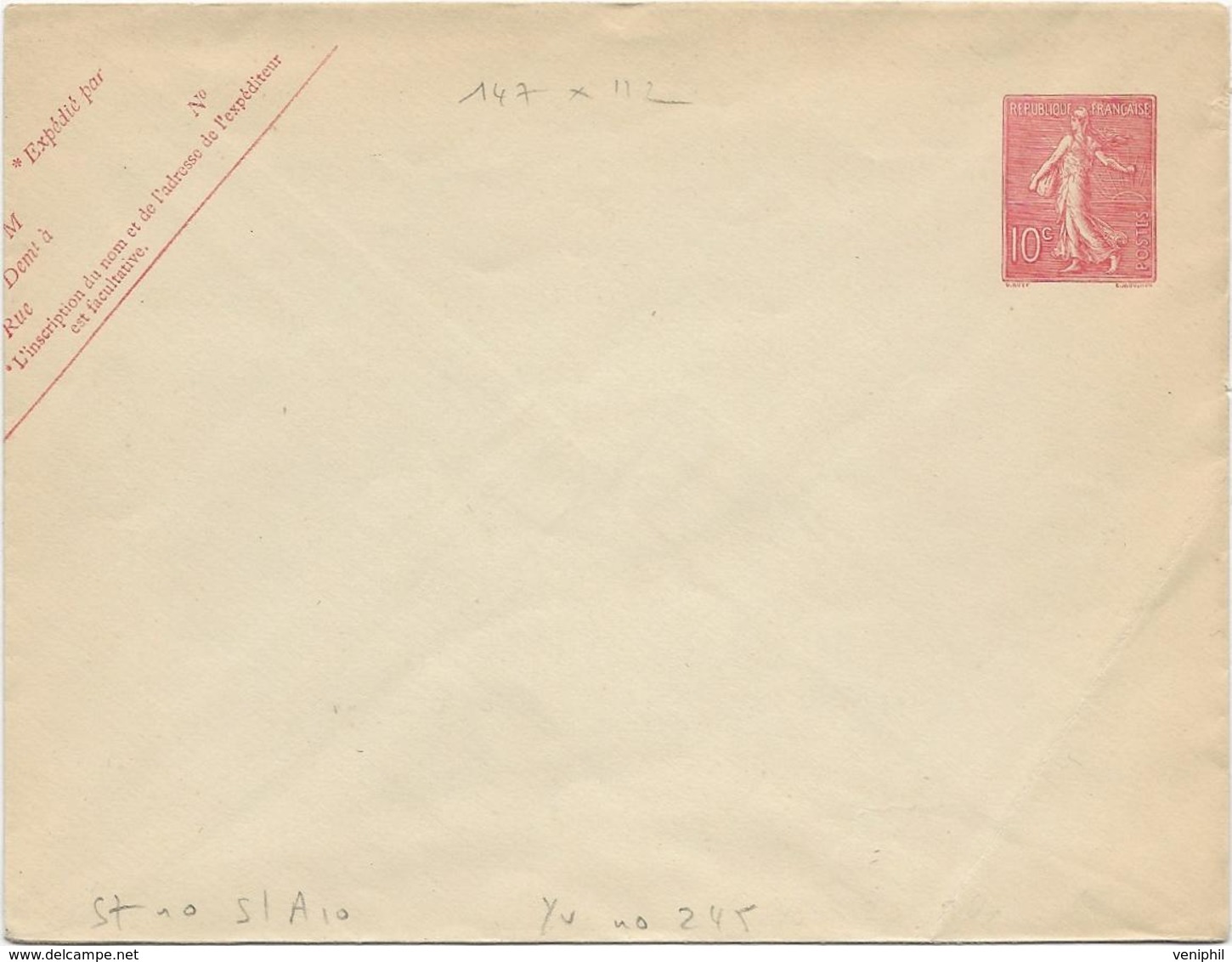 LETTRE ENTIER POSTAL N° 129 SEMEUSE LIGNEE- 1903 - Standard Covers & Stamped On Demand (before 1995)