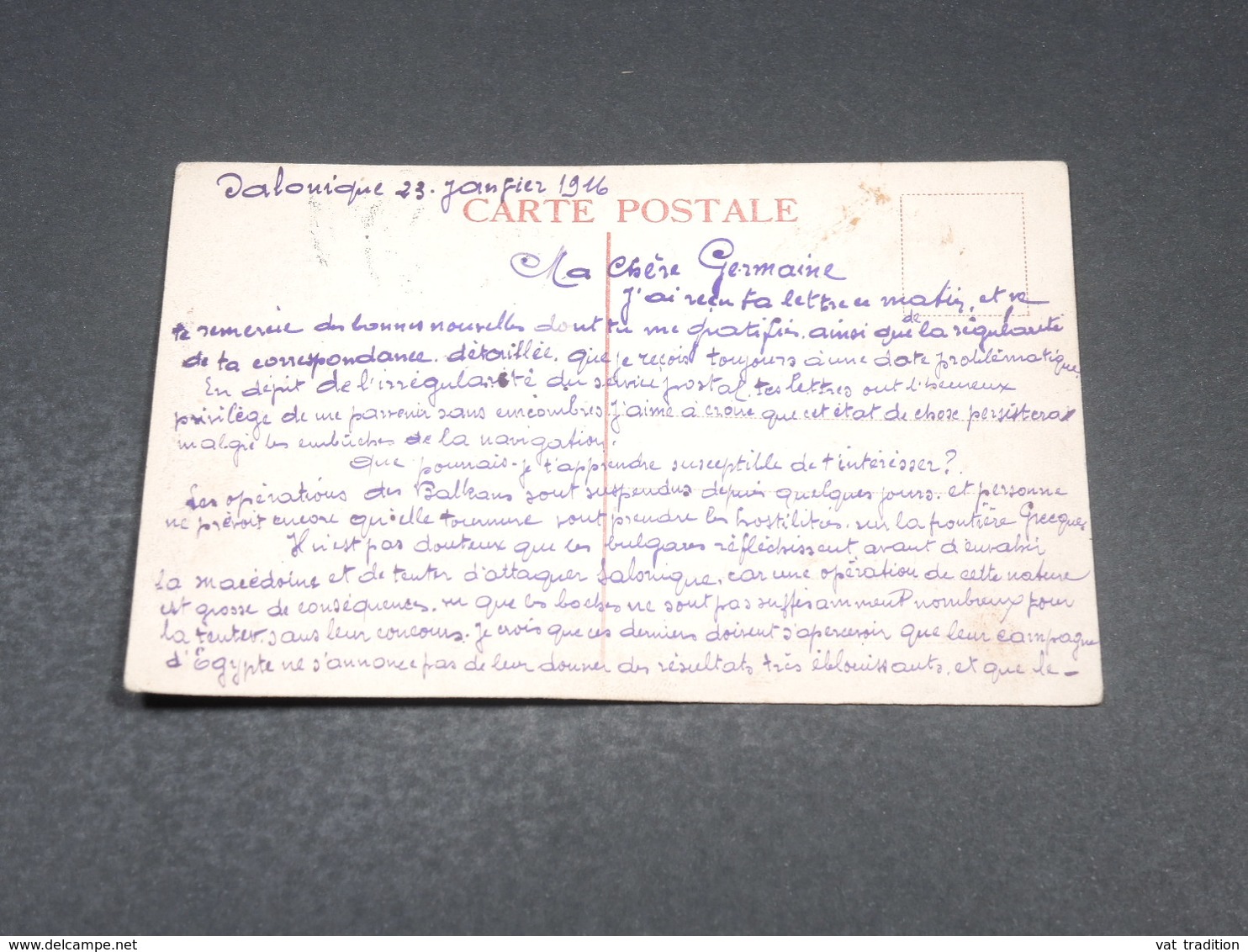 GRECE - Affranchissement De Salonique Sur Carte Postale De Constantinople En 1916 - L 19008 - Storia Postale
