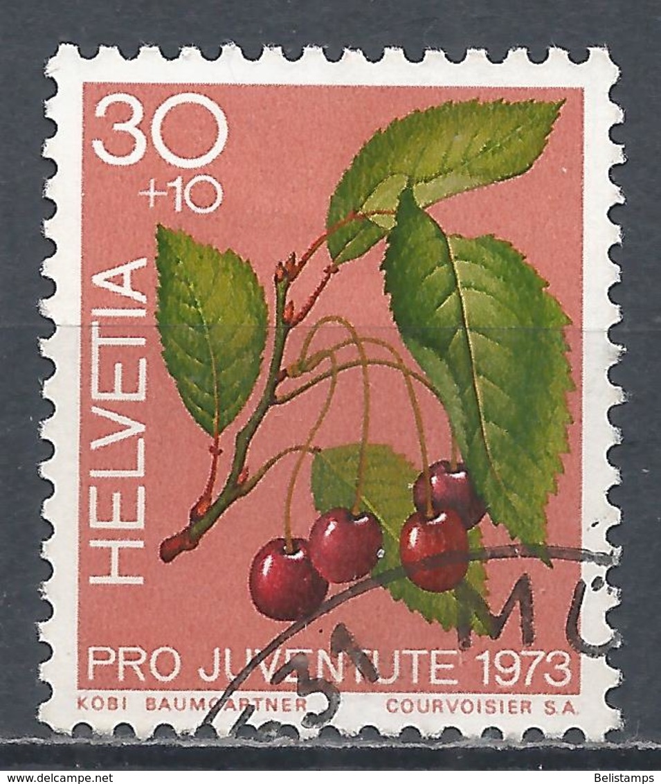 Switzerland 1973. Scott #B419 (U) Fruits, Sweet Cherries * - Used Stamps