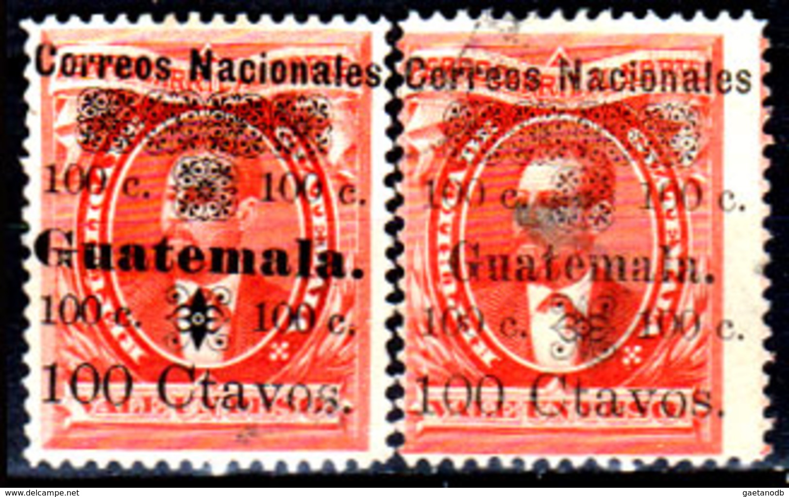 Guatemala-0031 - Emissione 1886 (sg) NG - Differente Sovrastampa - - Guatemala