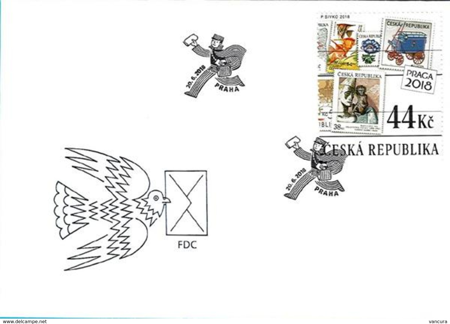 FDC 982 - 983 Czech Republic Centenary Of The Czech Stamp 2018 - Briefmarken Auf Briefmarken